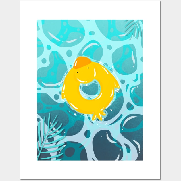 Swimming Duck Wall Art by Chipperstudio